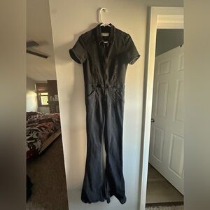 Free People Black Denim Jumpsuit